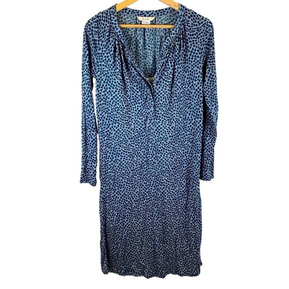 Boden US 2R Audrey Blue Floral Long Sleeve Dress